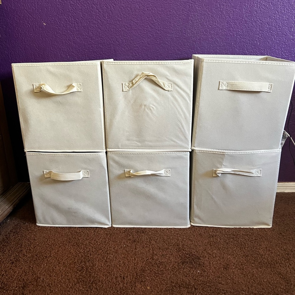 STORAGE CUBES
Amazon Basics Collapsable Fabric Storage Cubes in Beige-Pack of 6